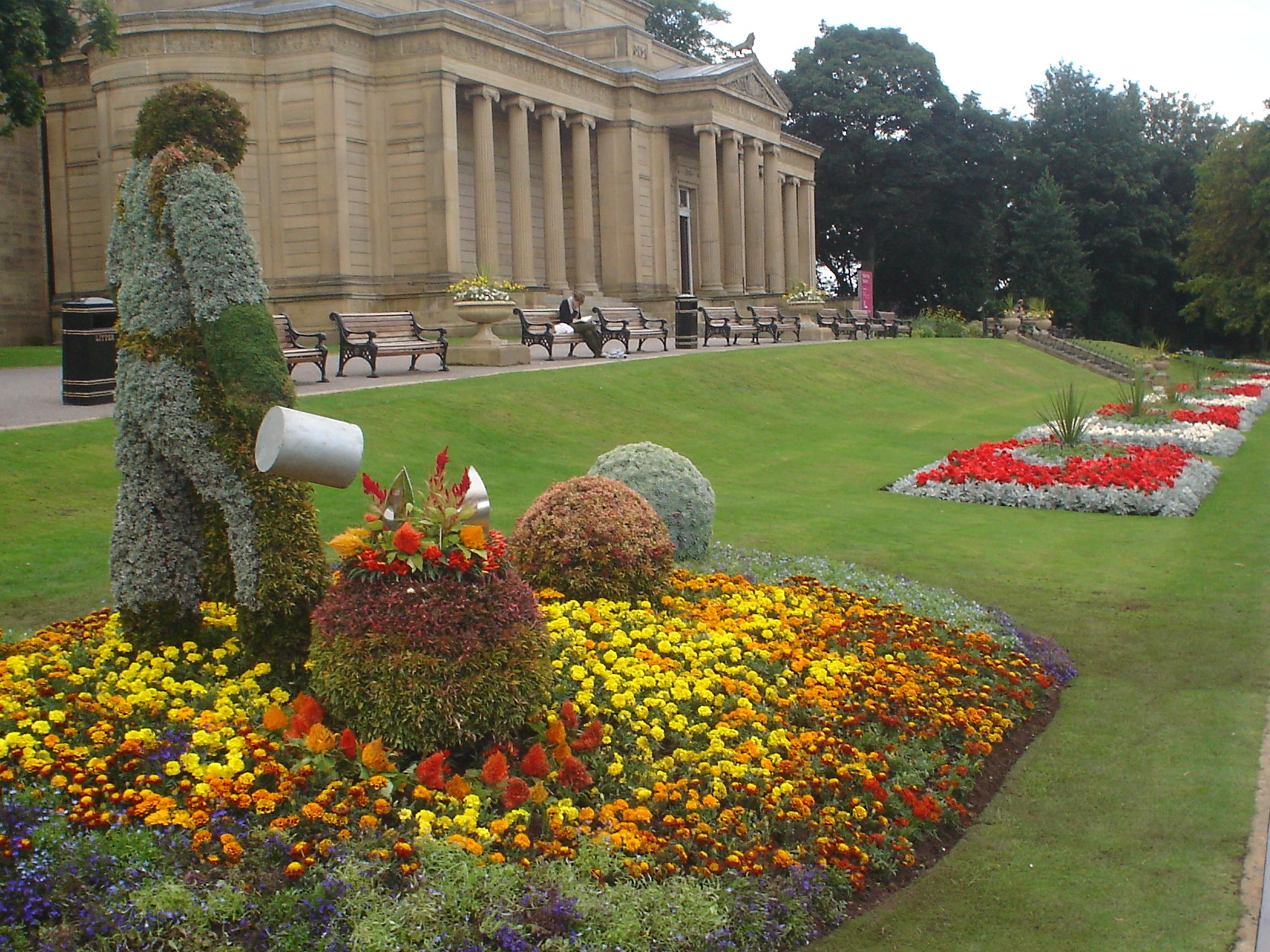 Weston Park flower beds and topiary