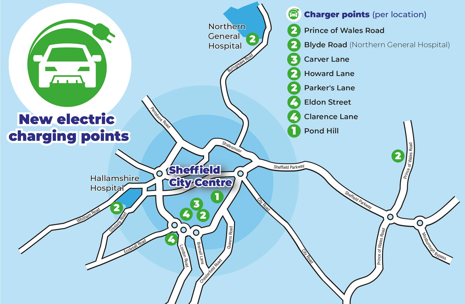 New electric charging points map