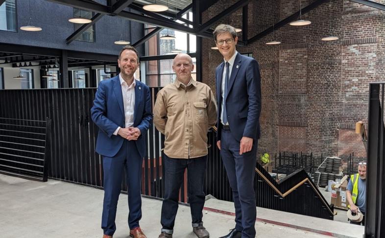 From left to right: Cllr Ben Miskell, Matt Bigland, Founder and CEO of Blend Family, and Cllr Tom Hunt.