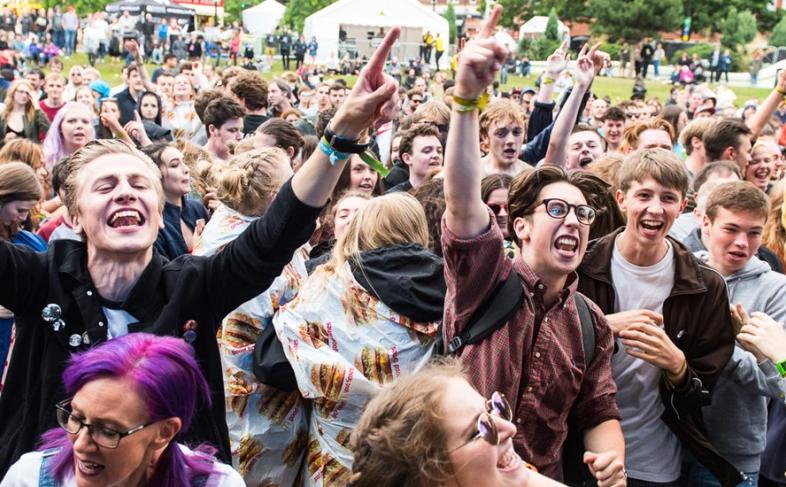 Festival goers at Fringe at Tramlines.