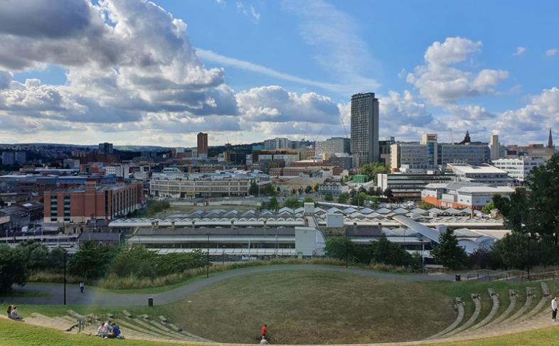 Sheffield City Centre from the South Street Park Amphitheatre