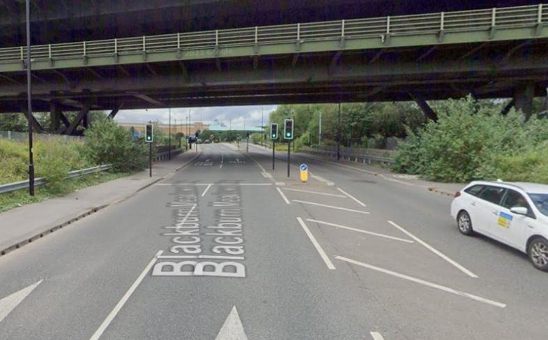 Image of Blackburn Meadows Road with a bridge going over it