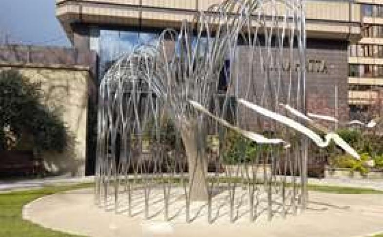 The Covid Memorial in Sheffield city centre's Balm Green Gardens