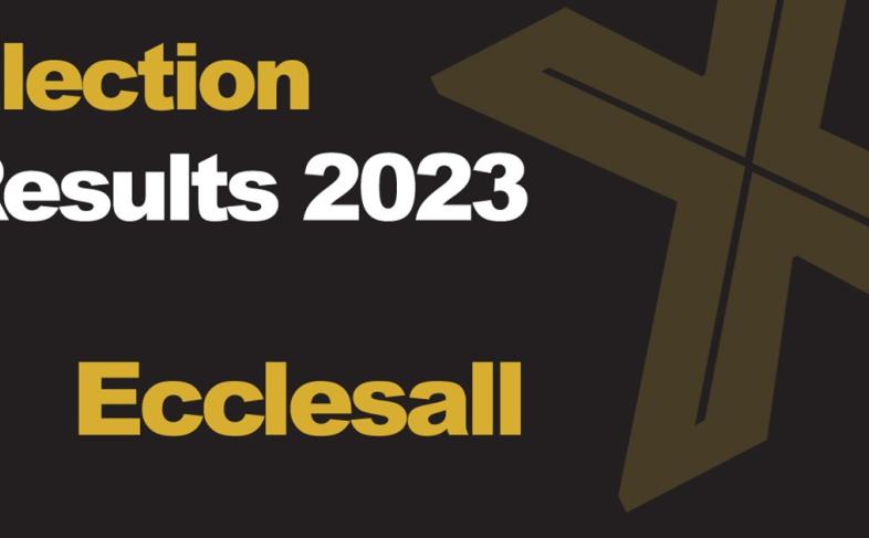 A green background picture with Election Results 2023 Ecclesall written in front