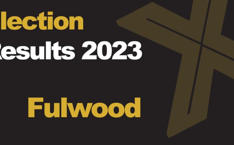 A green background picture with Election Results 2023 Fulwood written in front