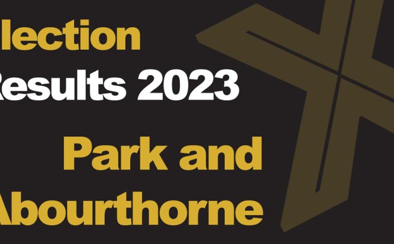 A green background picture with Election Results 2023 Park and Abourthorne written in front