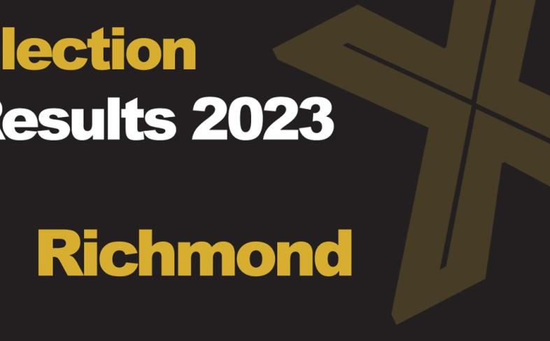 A green background picture with Election Results 2023 Richmond written in front