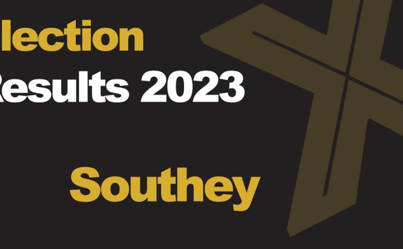 A green background picture with Election Results 2023 Southey written in front