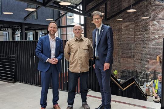 From left to right: Cllr Ben Miskell, Matt Bigland, Founder and CEO of Blend Family, and Cllr Tom Hunt.