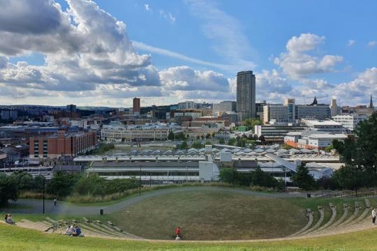 Sheffield City Centre from the South Street Park Amphitheatre