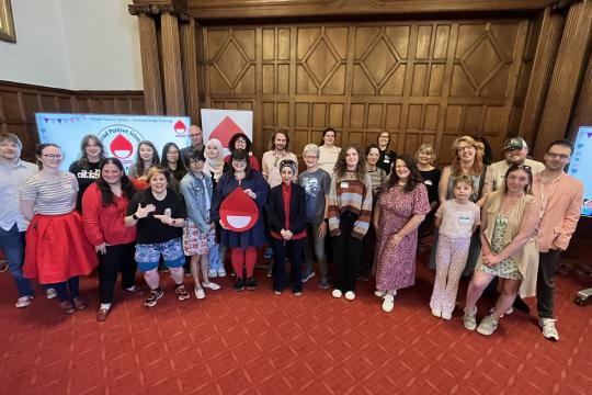 Young people, teachers, councillors and period positive volunteers for period positive week celebration event