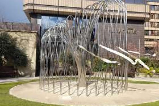 The Covid Memorial in Sheffield city centre's Balm Green Gardens