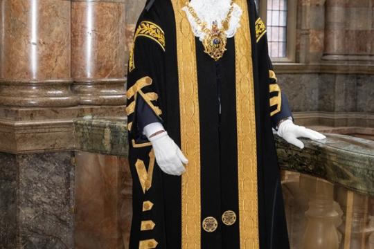 Cllr Colin Ross dressed in the official robes of the Lord Mayor of Sheffield