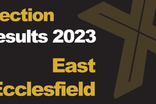 A green background picture with Election Results 2023 East Ecclesfield written in front