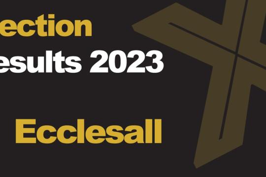 A green background picture with Election Results 2023 Ecclesall written in front