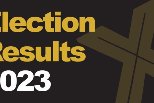 A green background picture with Election Results 2023 written in front